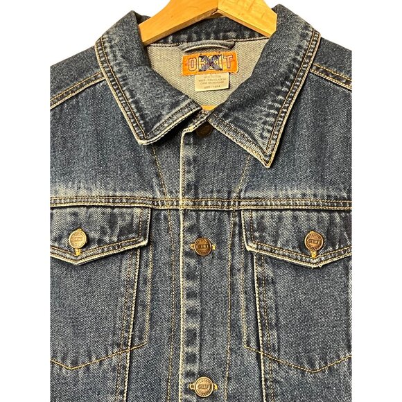 Orbit X Women's Size 12/14 Denim Vest Button-up Dragon Embroidery 100% Cotton - Picture 3 of 16